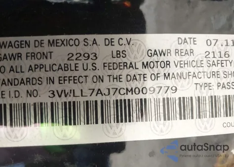 2012 Volkswagen Jetta 2.0L Tdi from USA, damaged, VIN 3VWLL7AJ7CM009779
